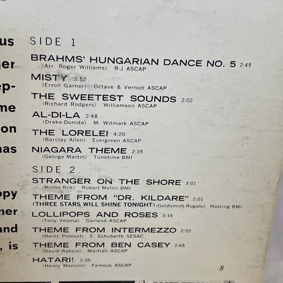 Roger Williams - Mr. Piano Kapp Records KS-3290 1962 VG+ - Picture 4 of 10